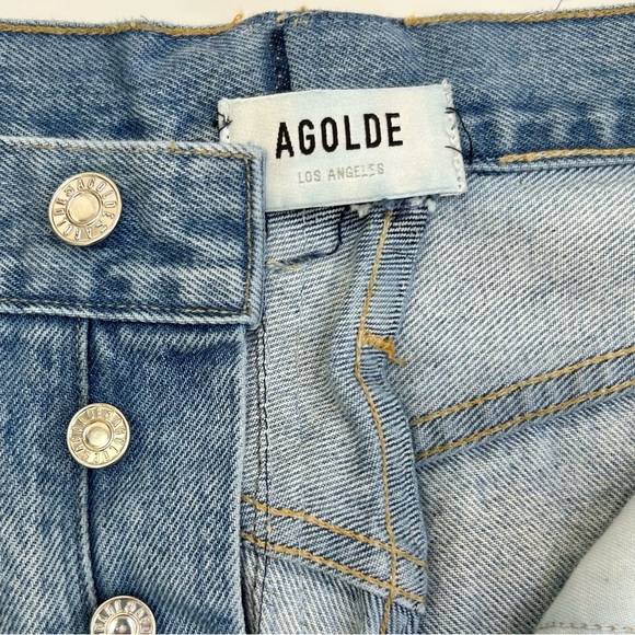 AGOLDE High-Rise Distressed Straight Leg Jeans Light Wash Designer Denim 26 - Picture 2 of 15